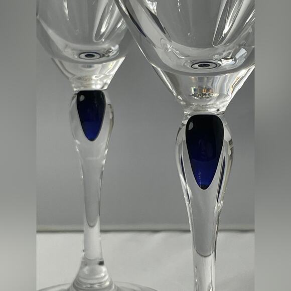 3 Cristal D'Arques Durand Venise Saphir Wine Drinking Glasses EUC‎ - Picture 2 of 6